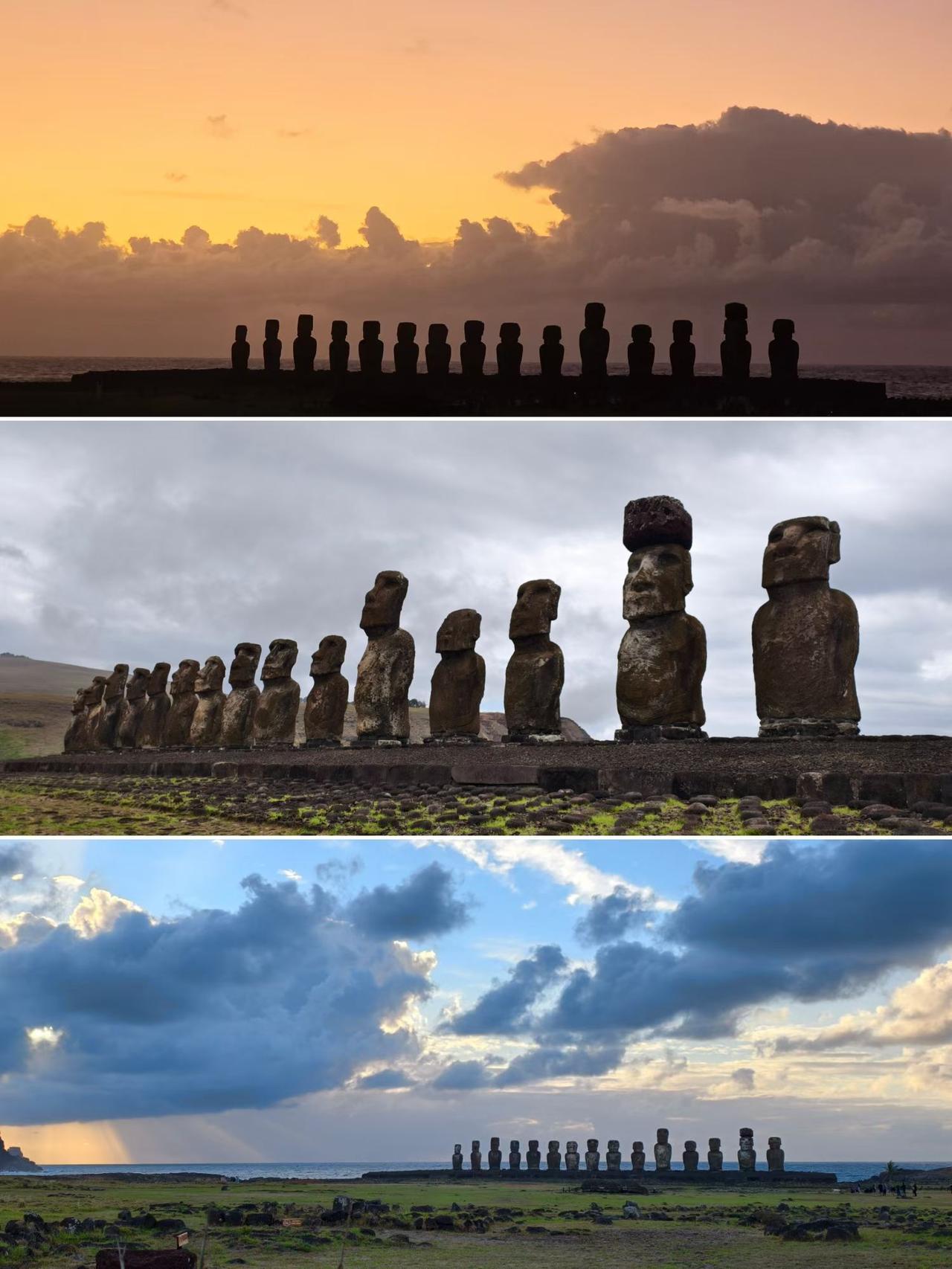 复活节岛，当地原住民称之为“世界的肚脐”，887尊巨大的摩艾石像，让这座孤悬在南