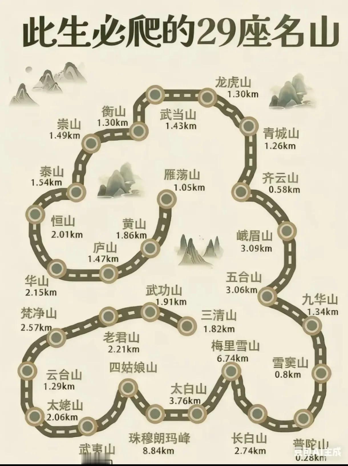 徒步党硬核清单！中国这29座名山，你征服过几座？新手友好款：泰山有观光车，