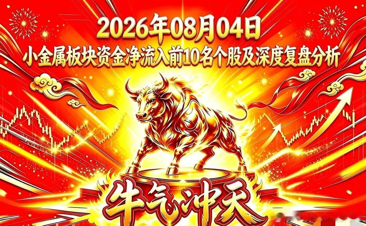 2026年08月04日小金属板块资金净流入前10名个股及深度复盘分析股票代码：