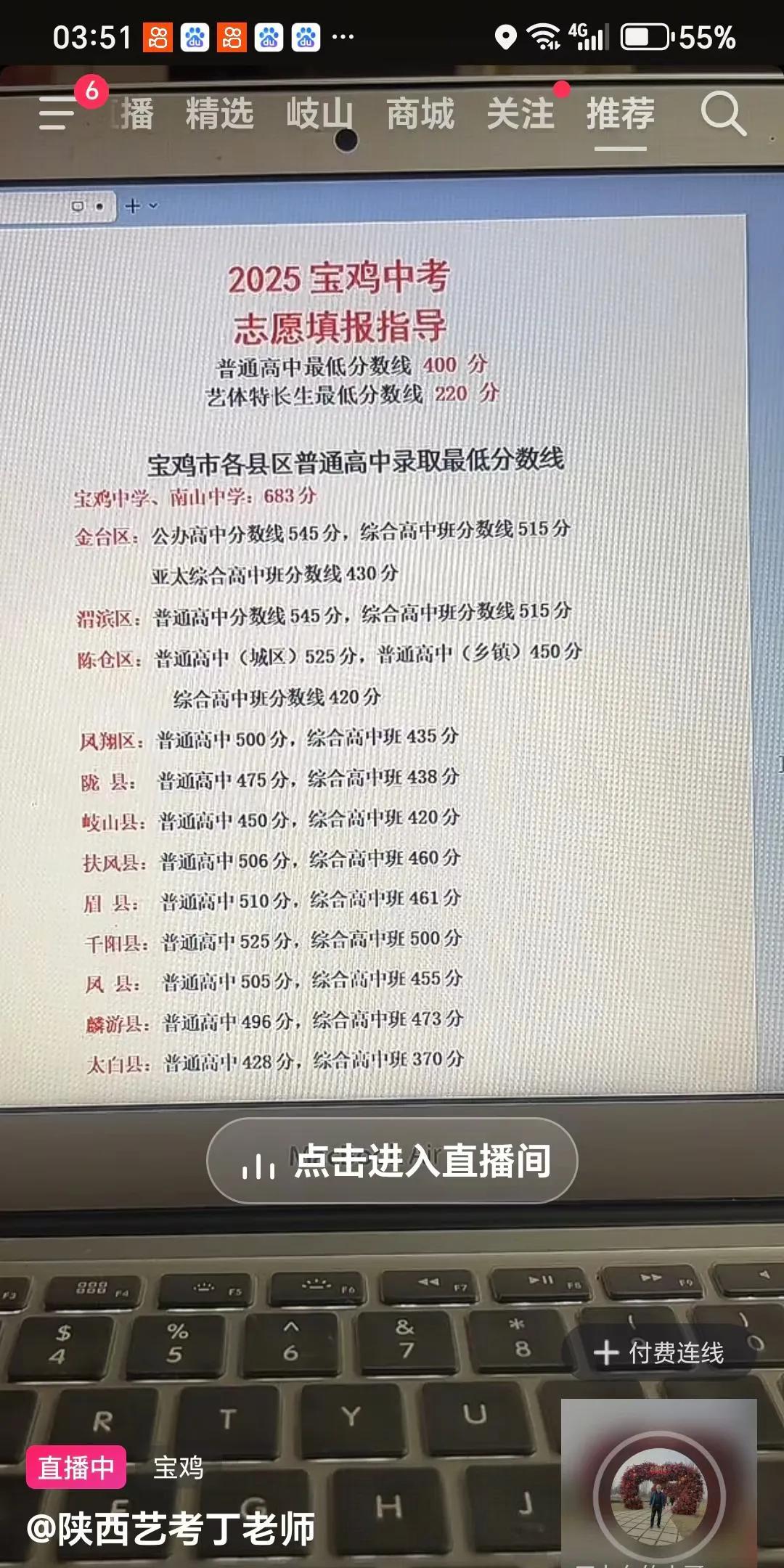 岐山，太白分数最低，宝鸡市中考志愿填报指导，为啥这两县普高分数线这么低呢？主要还