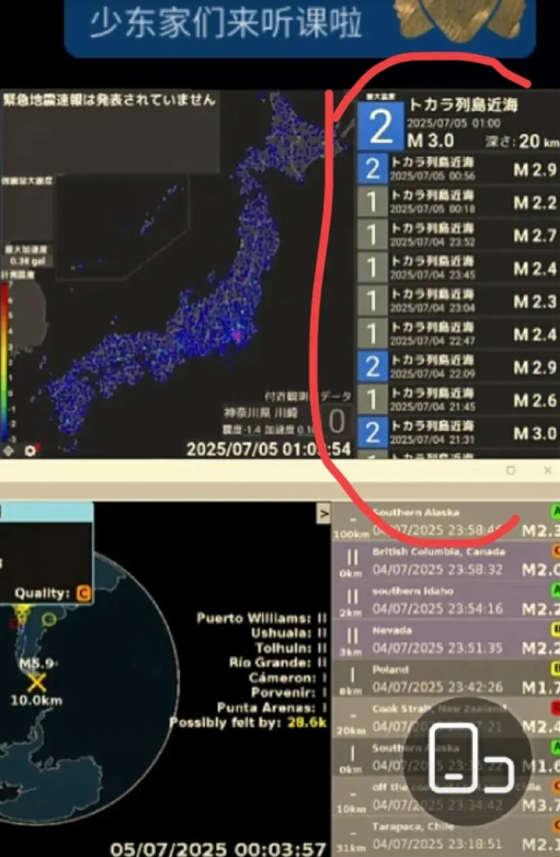 已经7.5了，今天凌晨四点日本震不震不好说，但这地震预报着实有点吓人。7.4日晚