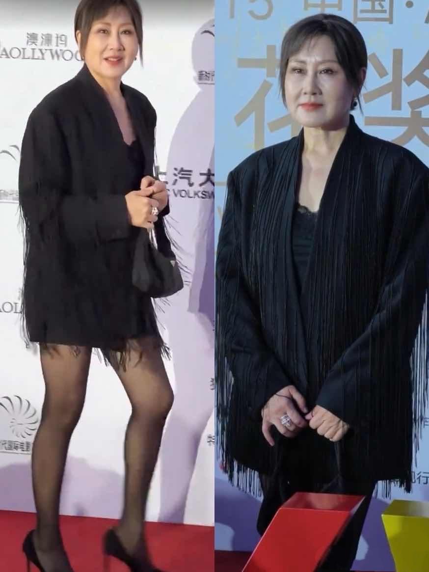 辣眼睛，这到底是谁给她出的主意穿成这样的！假发黑丝小吊，整张脸也像是医美过渡导