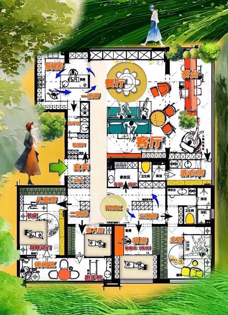 喜欢把情绪价值，放在吃喝玩乐上，方方正正的房子，始于双动线，终于通透布局，289