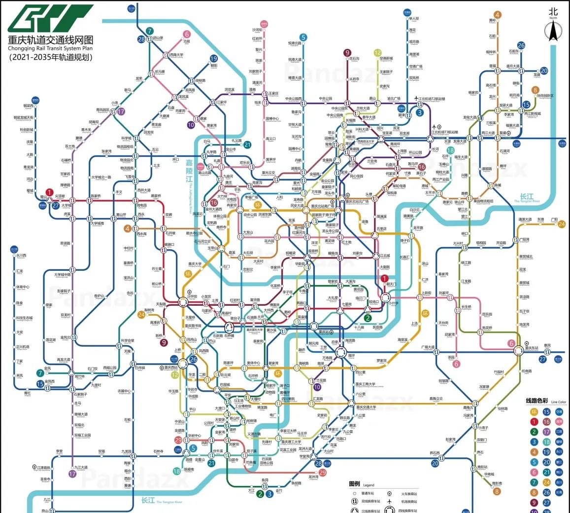 重庆轨道交通轨道规划线网图重庆轨道交通2035年轨道规划图，1360+公里！重