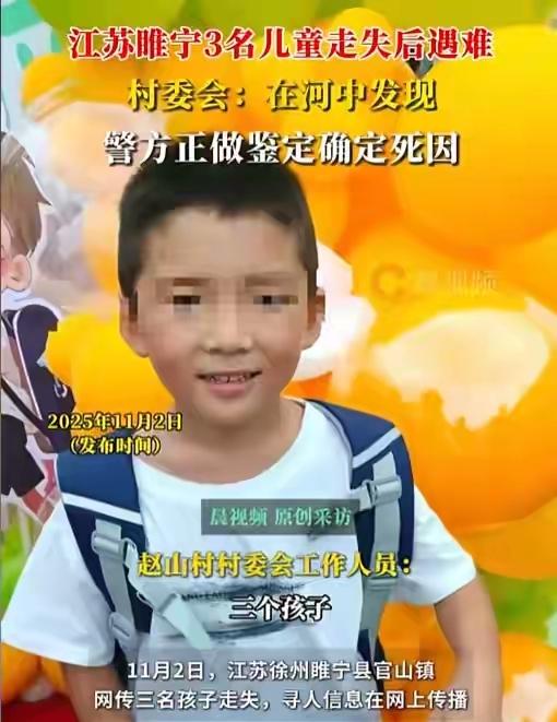 痛心！徐州睢宁3名孩子溺亡，生命的悲剧为何一再上演？11月1日，3名孩子相约外