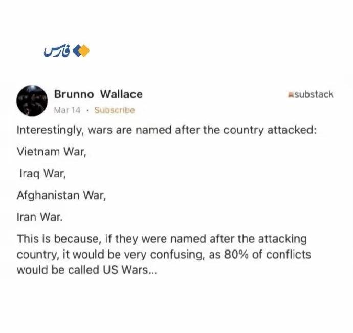 一位外国网友指出，有意思的是，战争通常是以被侵略国的名字命名的，比如越南战争、阿