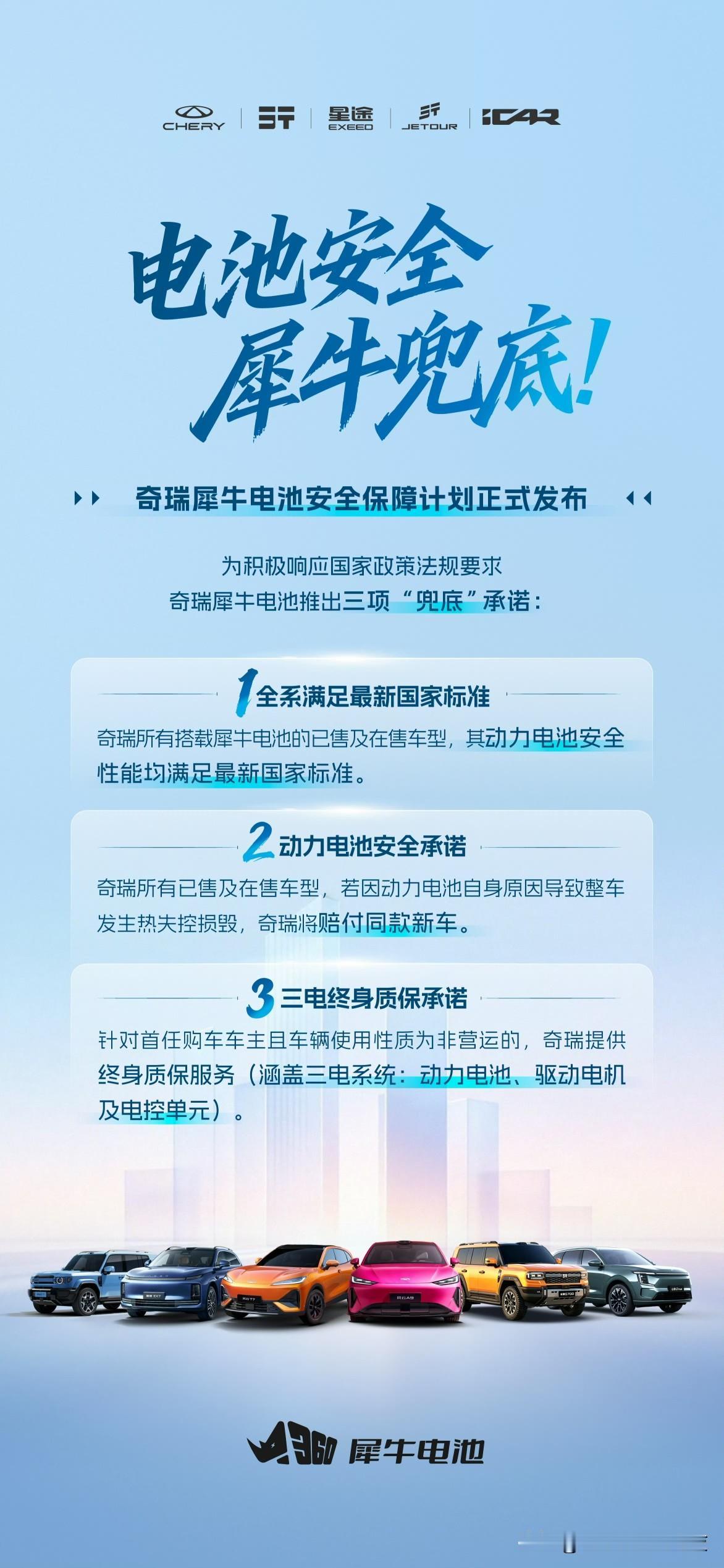 划重点——“奇瑞所有已售及在售车型，若因动力电池自身原因导致整车发生热失控损毁，
