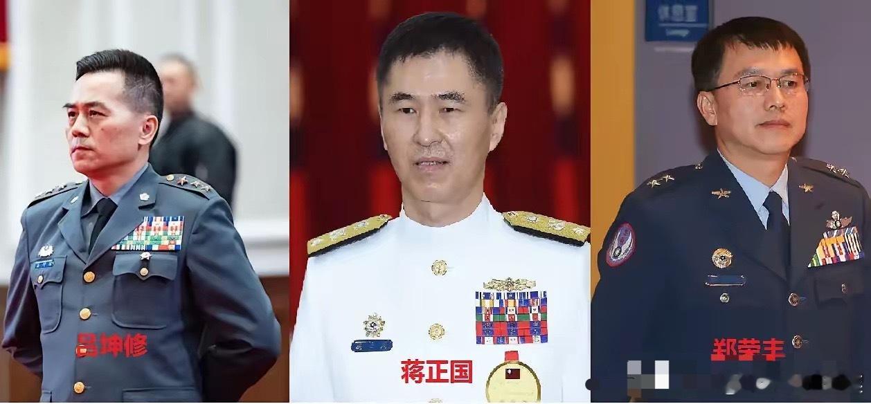 台岛现任海、陆、空三军总司令：蒋正国、吕坤修、郑荣丰。蒋正国，1966年出生，海