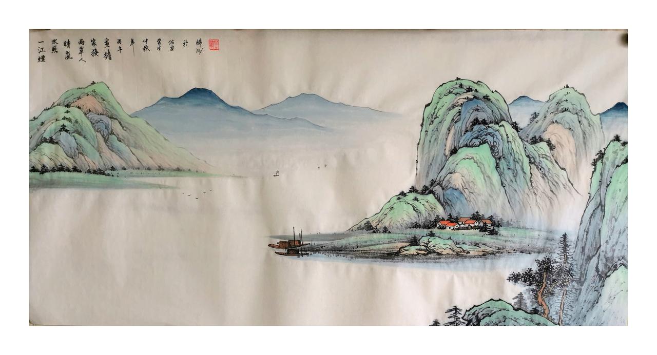 中国山水画原创作品欣赏：笔墨山水情怀感受国画山水的意境之美国画山水创作传统