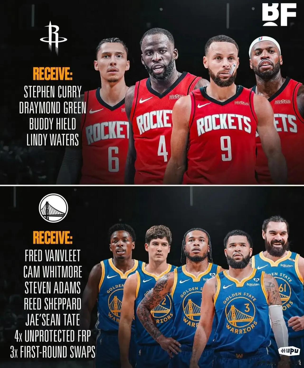 NBA记者：火箭交易7首轮可得到库里+追梦著名NBA记者凯文·奥康纳认为：现