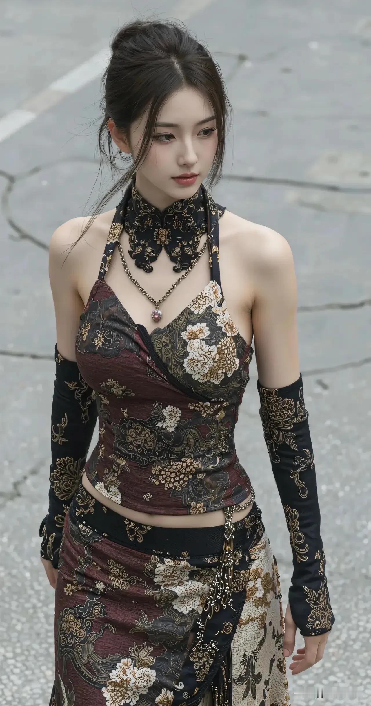 光之影复古风穿搭，花裙与蕾丝的完美结合，优雅动人！🌸💃气质蕾丝穿搭温柔