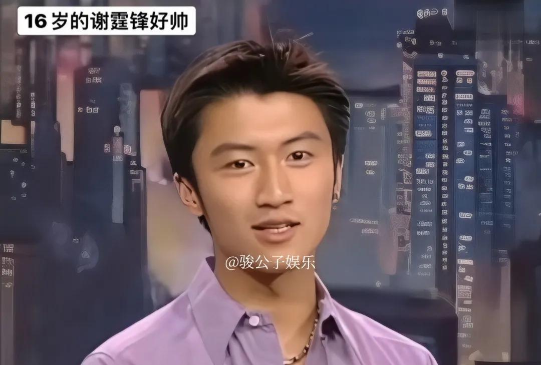 谢霆锋16岁便踏入演艺圈，在那个没有美颜和滤镜的时代，他的帅气依旧令人瞩目。如今