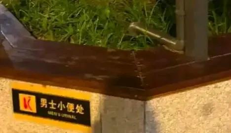 啥？一花坛处贴有“男士小便处”近日，有游客反映武汉长江大桥汉阳桥头一公厕花坛
