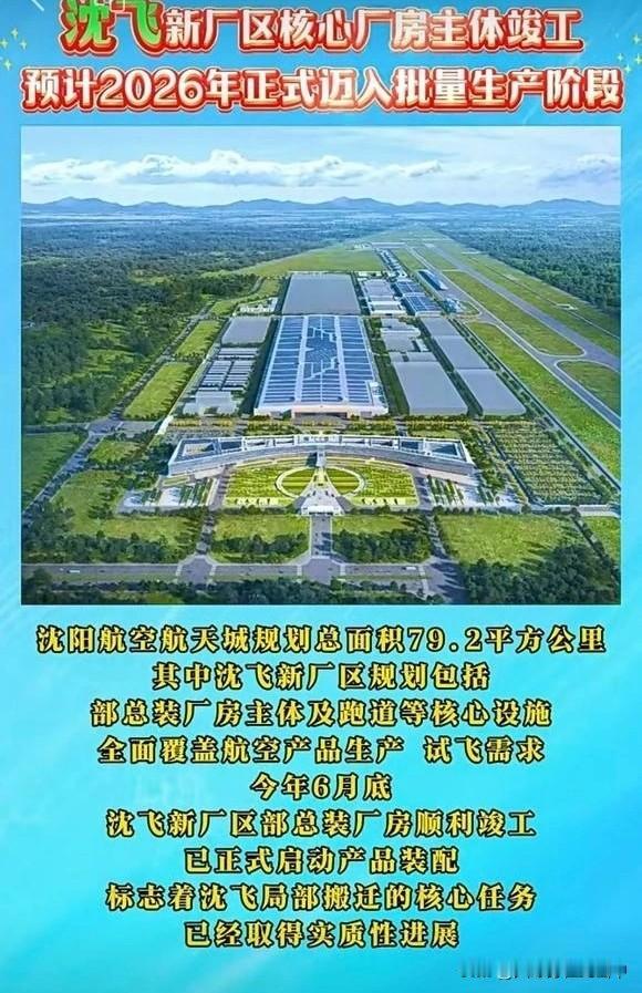 沈飞新厂区量产冲刺，2026年中国五代机年产量将破200架...沈飞新总装