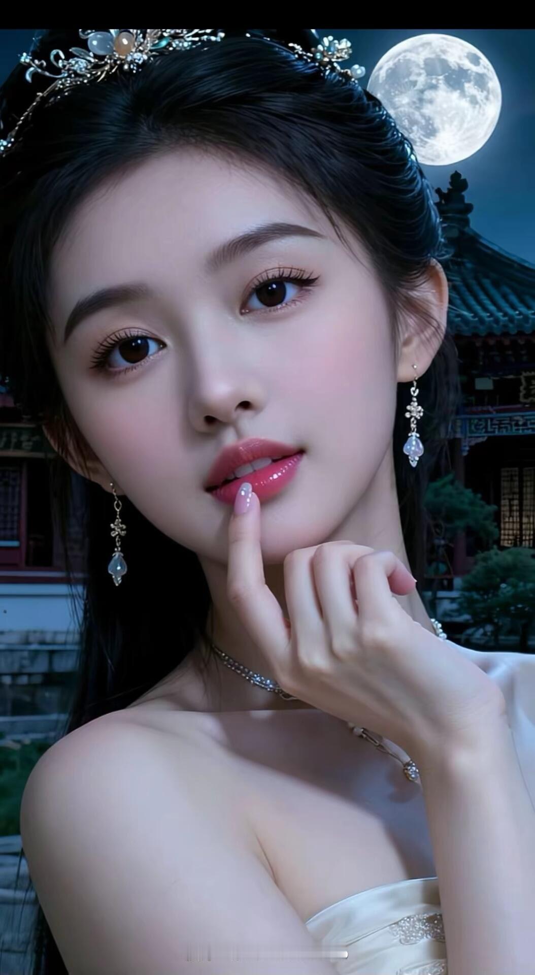 月色下的东方美人，优雅动人