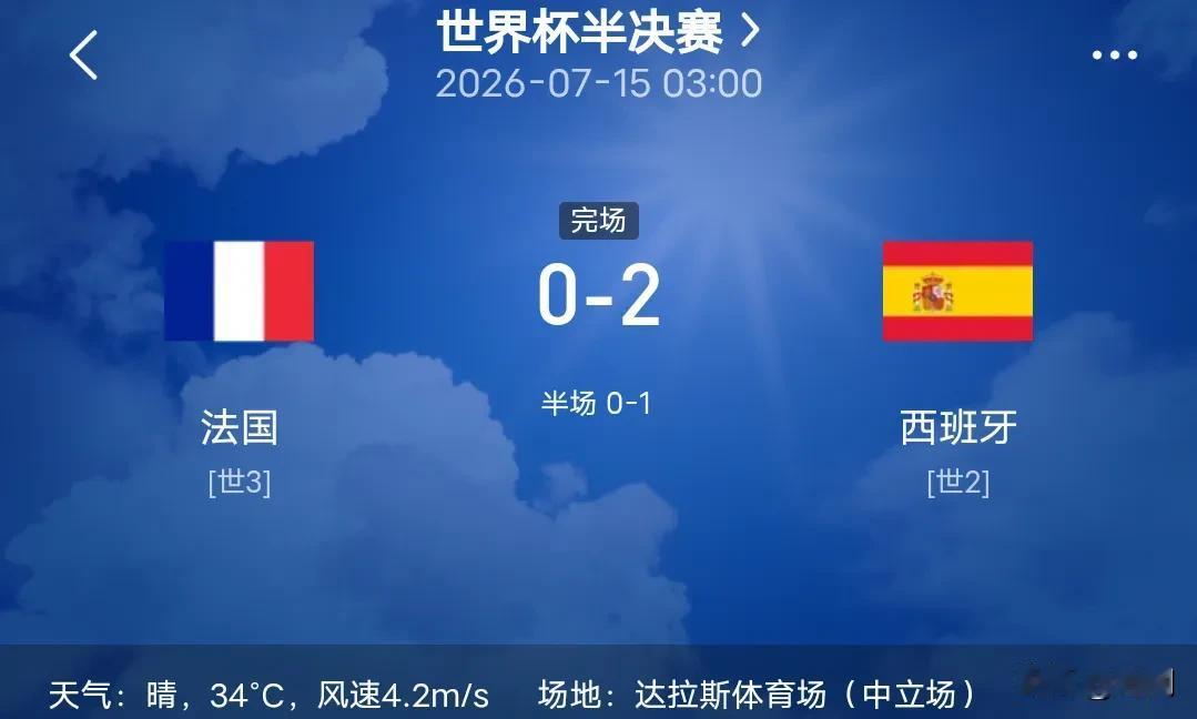 马克龙不来看足球了，法国队完败，姆巴佩人生巅峰已结束！7月15日世界杯一场半决赛