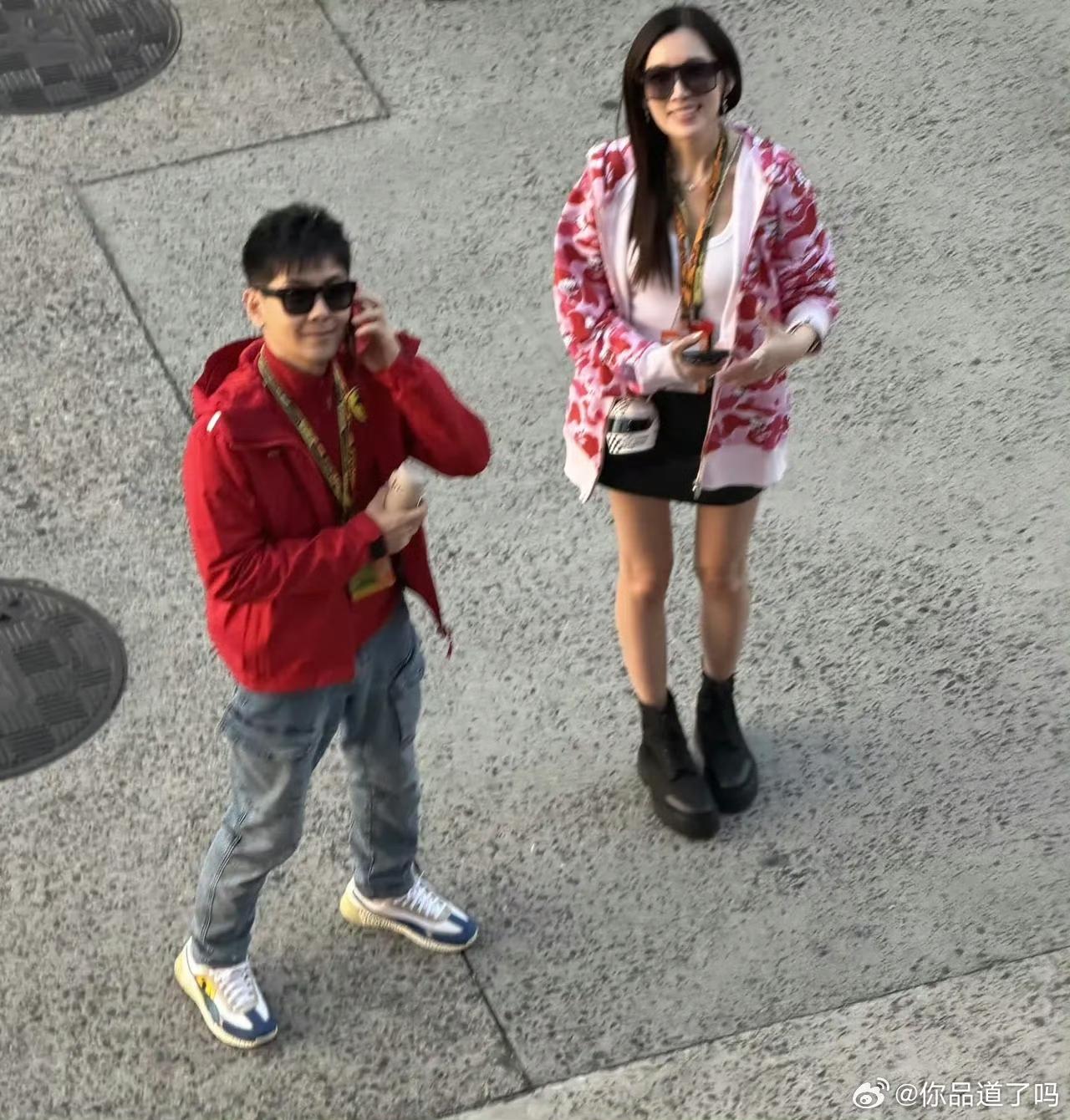 林志颖带老婆现身上海F1赛场，他老婆好靓啊！林志颖真的是冻龄啊，他都51岁了，还