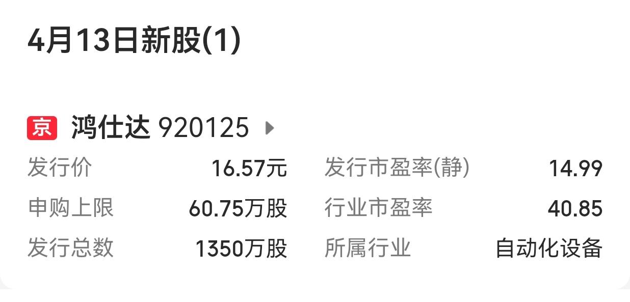 【下周市场有两只新股申购】下周（2026年4月13日至4月1