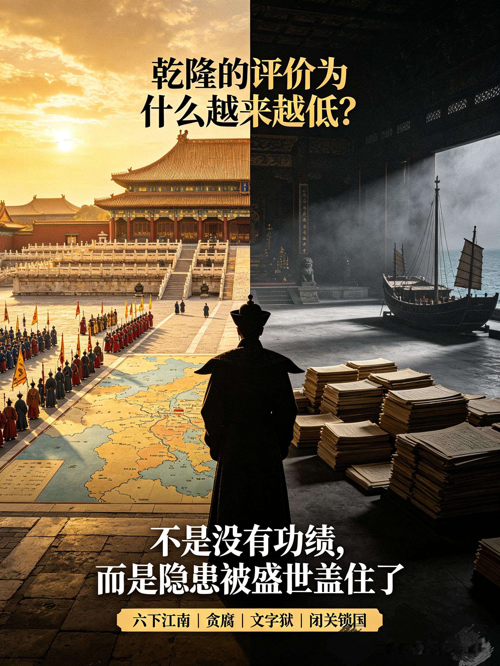 历史为什么对乾隆的评价越来越低？看完这几件事就懂提起乾隆，很多人脑海里是康乾盛世的繁华景象。可如今不