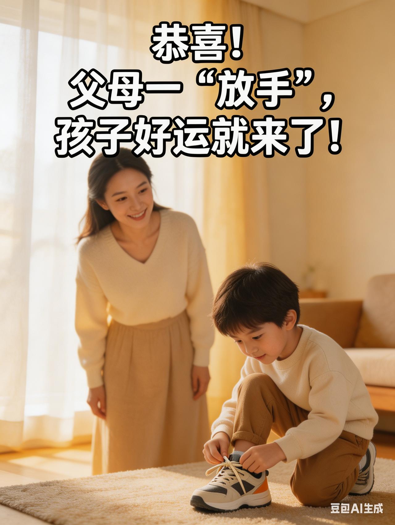 恭喜！父母一“放手”，孩子好运就来了！教育不是雕刻，是种树。你挡了所有风雨