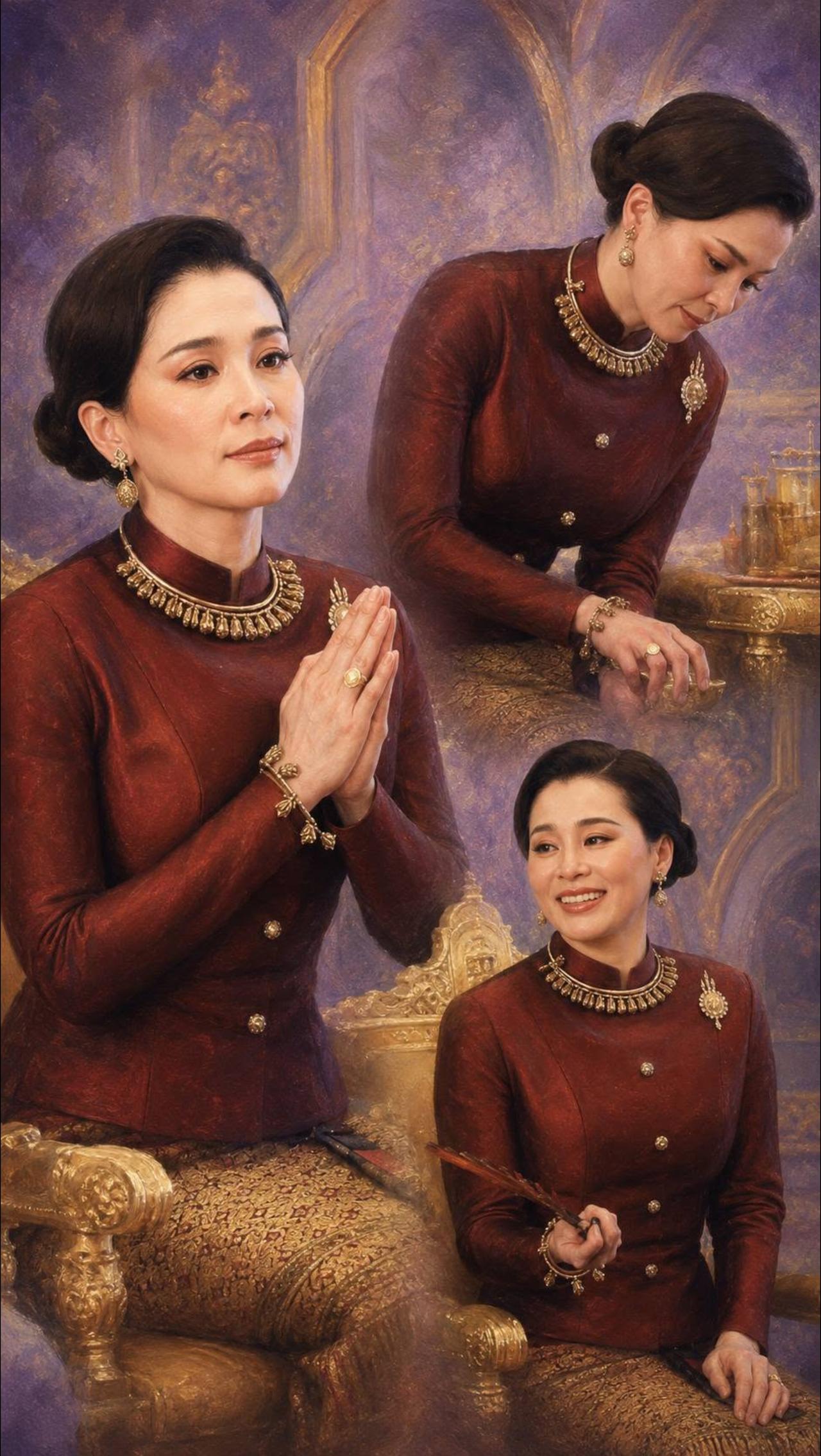 诗丽吉太后的莲花宝链，传给苏提达王后苏提达之前戴了一套超有来头的古董金饰——黄