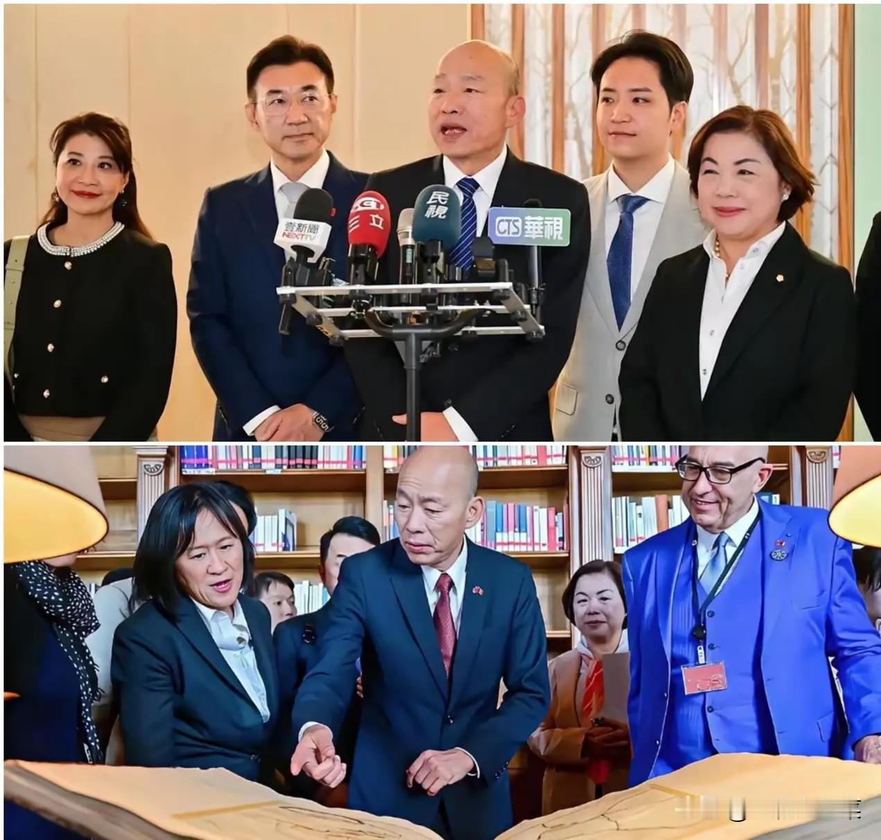 台立法院院长韩国瑜昨天回台了，结束了为期9天的访欧之旅，竟然在桃园机场发表了以“