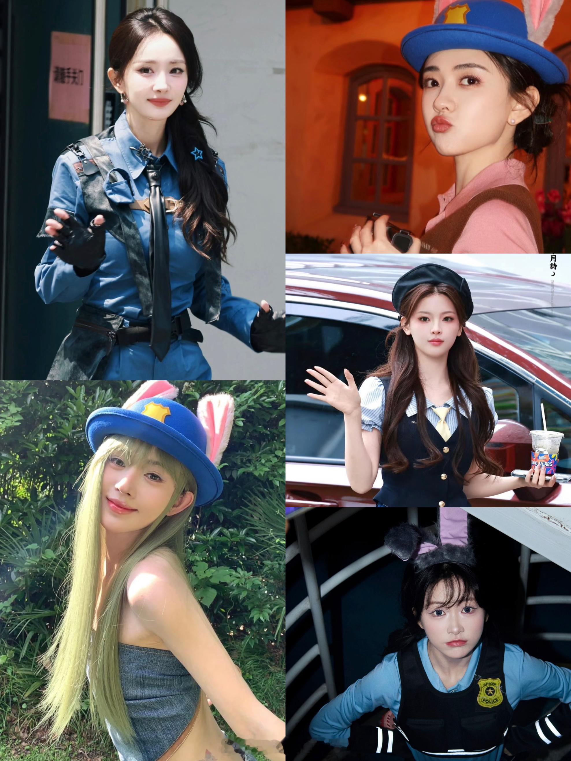 女明星们cos的朱迪警官