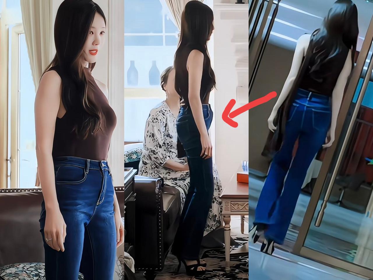 服了这届网友的细节了。李一桐新的电视剧里，穿了牛仔裤本来比例很好了，看起来有一