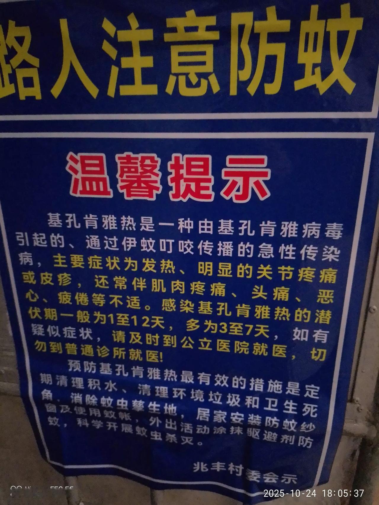 基孔肯雅热疫情，搞得有点草木皆兵的样子了，我住的出租房，一个院子，里面5个房间，