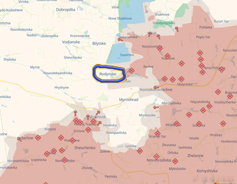 乌军称，已经完全清理了冲锋进入Rodynske的鹅。再次保障了波克罗夫斯克和米尔