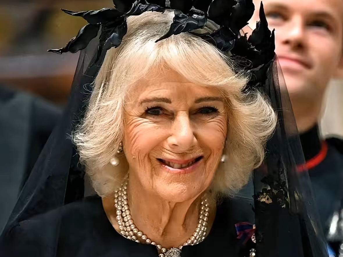 卡米拉,这应该是得罪了造型师吧!为何?要不然与教皇碰面的大日子,他穿得如此“女