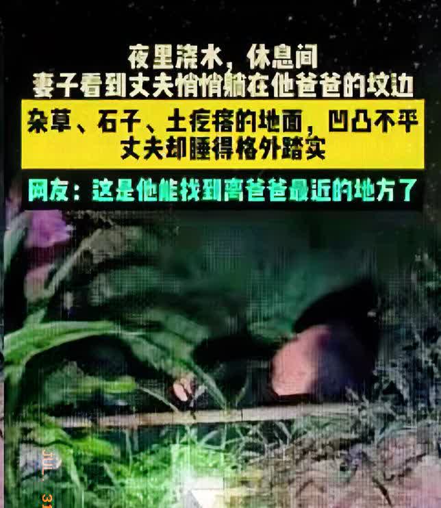 河北一男子浇地时失踪，妻子最后在公公坟前找到他。他躺在那片长满杂草的乱石