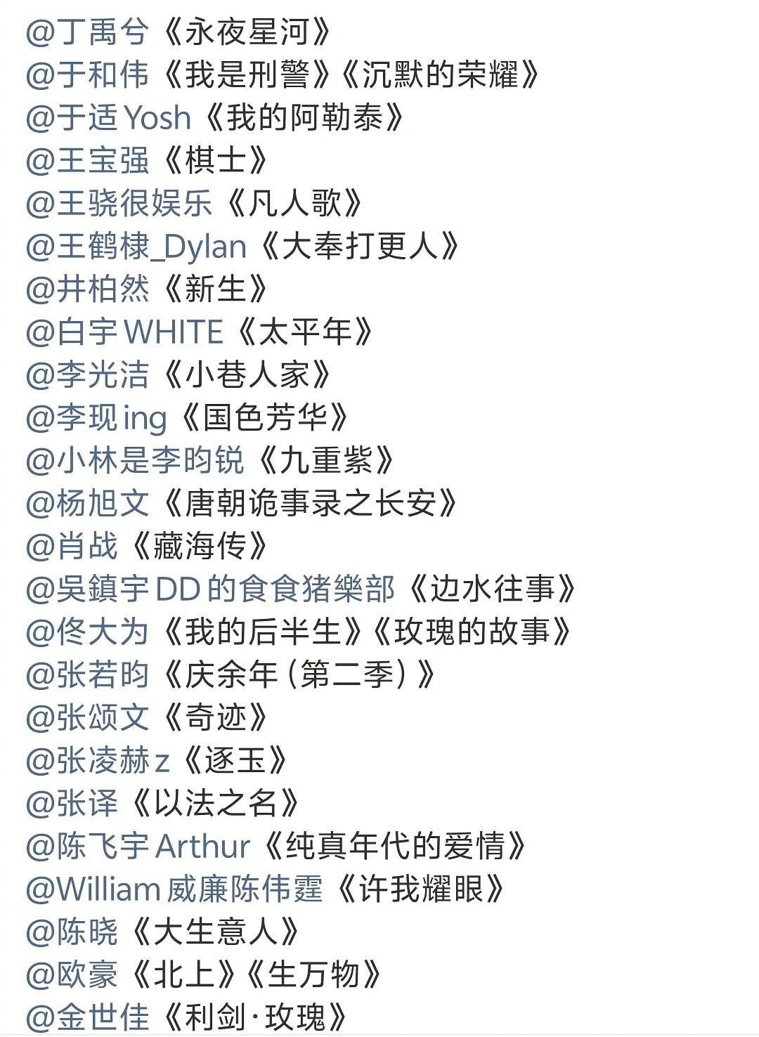 金鹰奖投票开始，建议先去掉一部分配音的角色预测一下，最佳男主于和伟/胡歌，最佳女