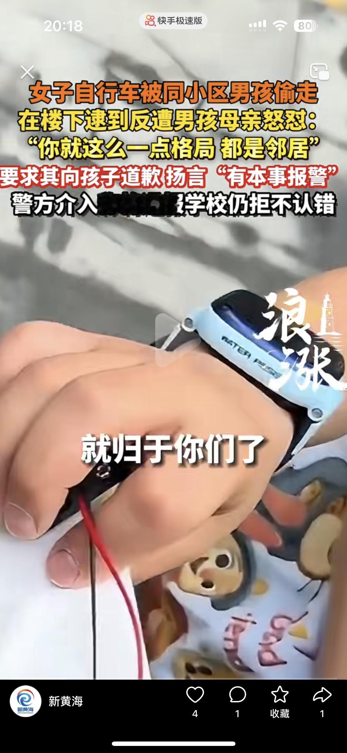 见过不讲理的，可没见过这么颠倒黑白的广东一女子自己买的2000多的自行车放在楼