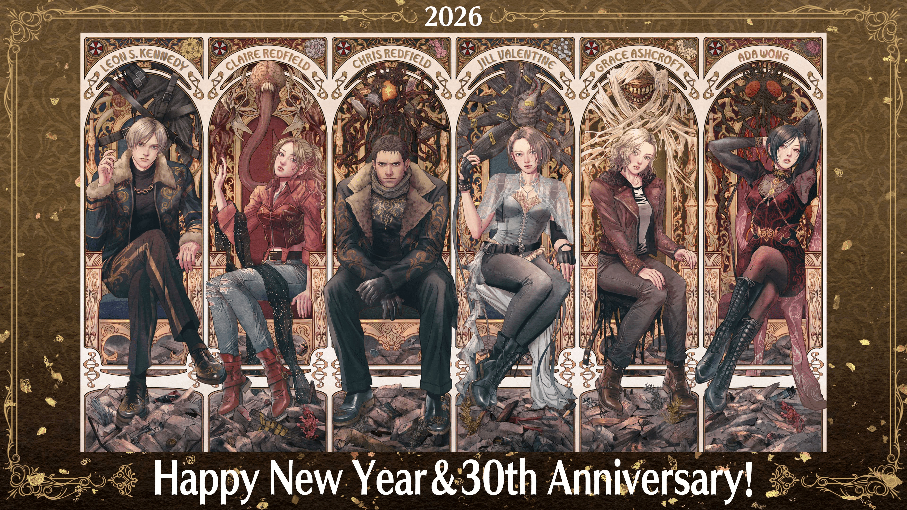 【《生化危机》新年贺图发布】《生化危机》官方发布2026年新年贺图，最新作《生化