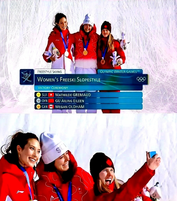 别只看苏翊鸣拿了铜牌，谷爱凌这边更“邪门”，连续两届奥运，被同一个人用0.3分的