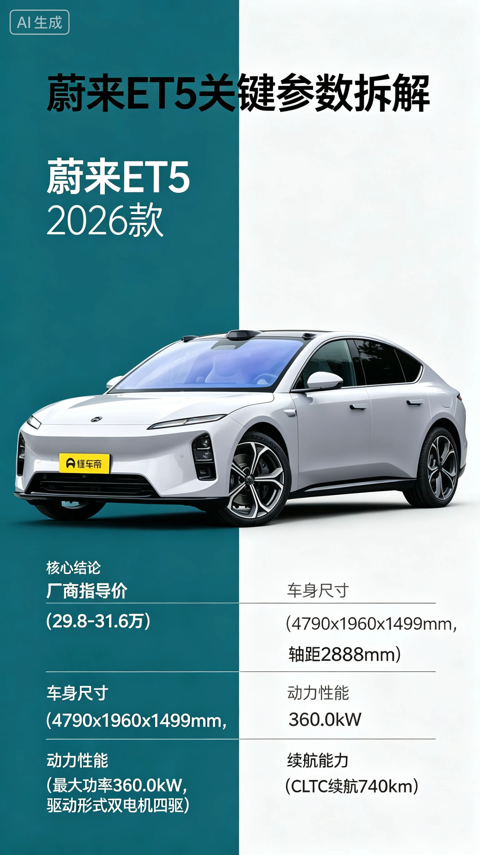 蔚来ET52026款参数拆解