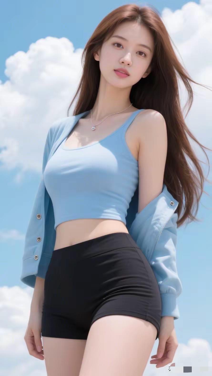 18岁的女生最耐看：棕色长发，发丝柔顺有自然光泽，长发飘飘，眉形自然，眼睛明亮清