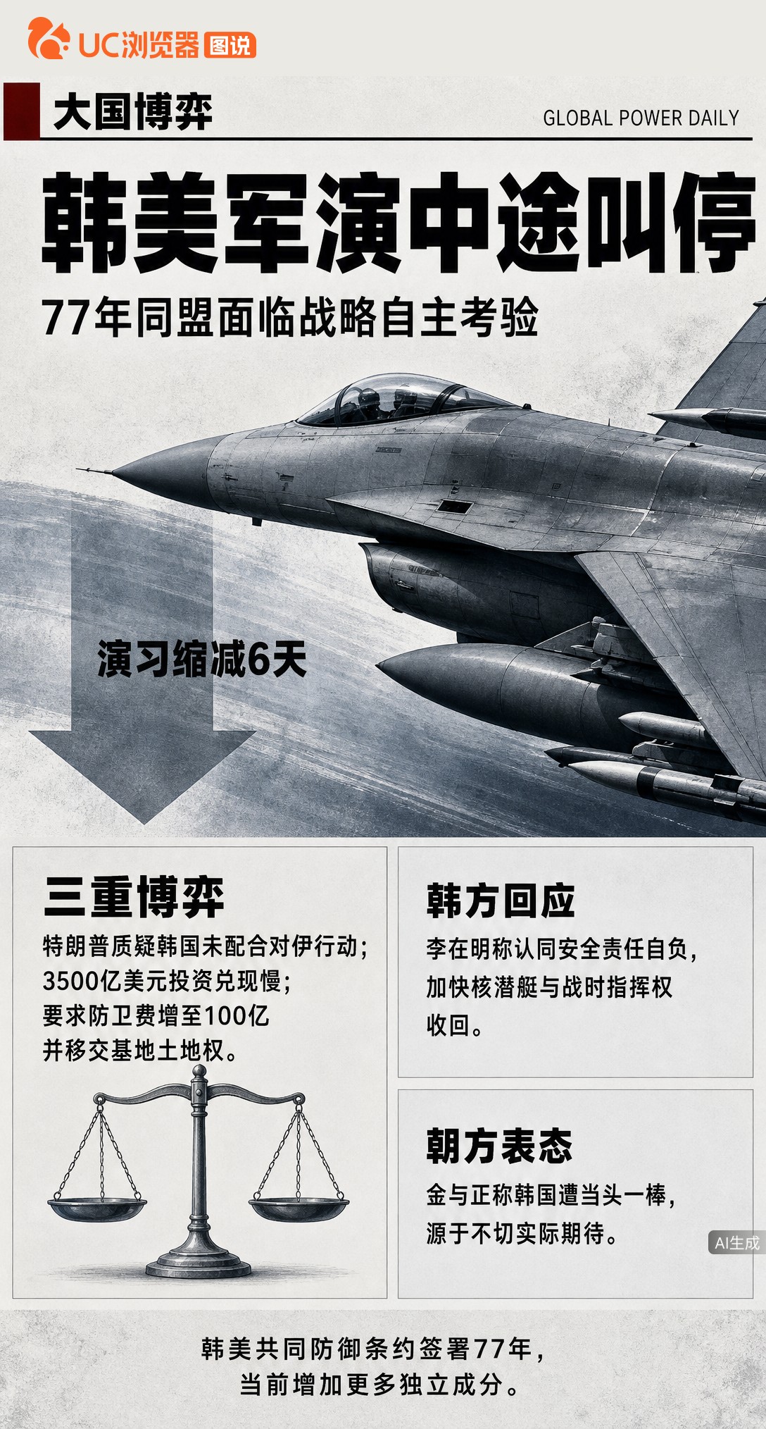 韩美军演启动5天被叫停，特朗普嫌贵还怨韩国不帮打伊朗。77年同盟遇上算账时刻，首尔急着收回战时指挥权