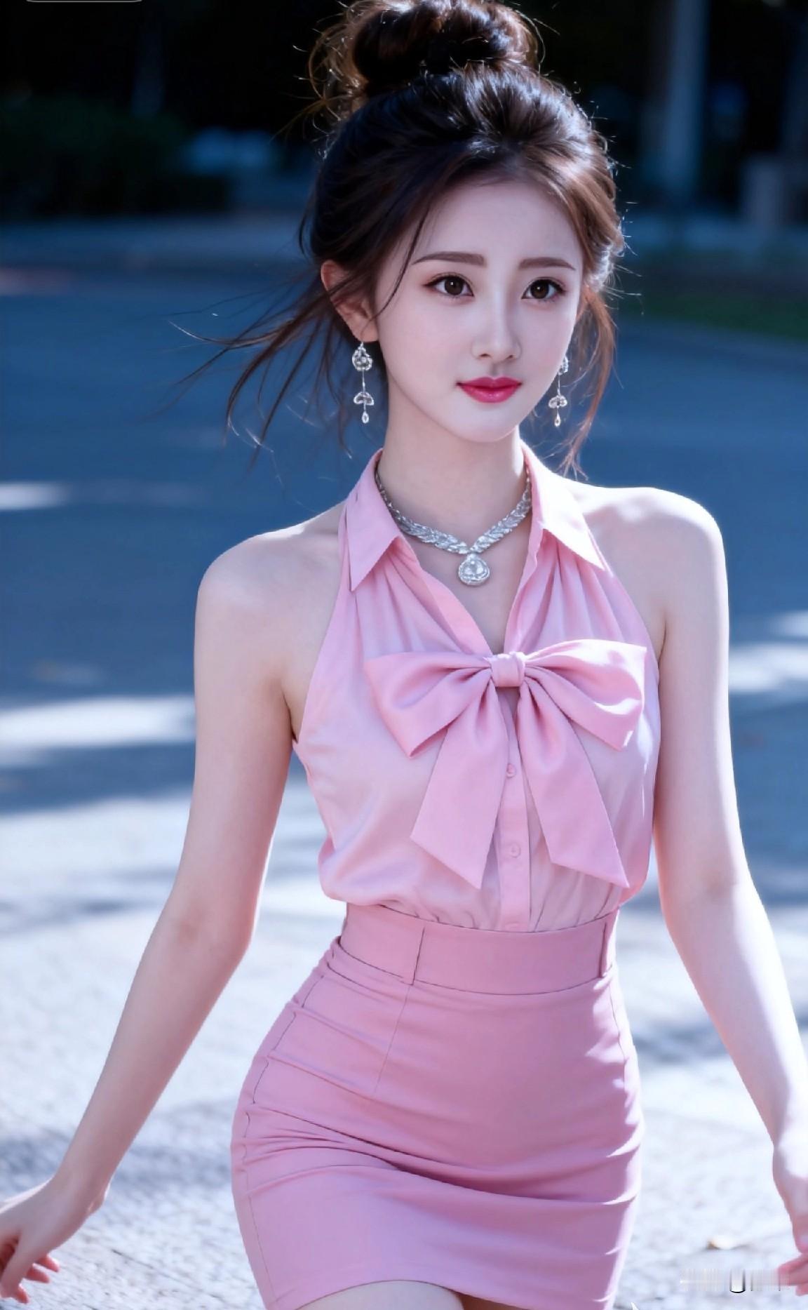 甜美粉色连衣裙，优雅气质满分！🌸✨温柔粉色裙