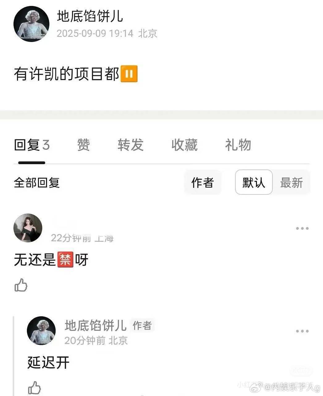 许凯项目暂停…真的假的[惊恐]​​​