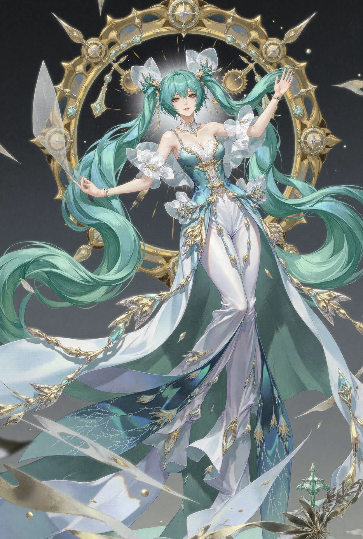 曜翎之冠——孔雀明王🦚初音真的太美惹！遇见艺术日漫初音未来​​​