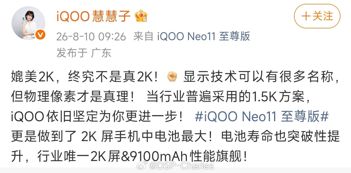 iQOO：媲美2K，终究不是真2K。