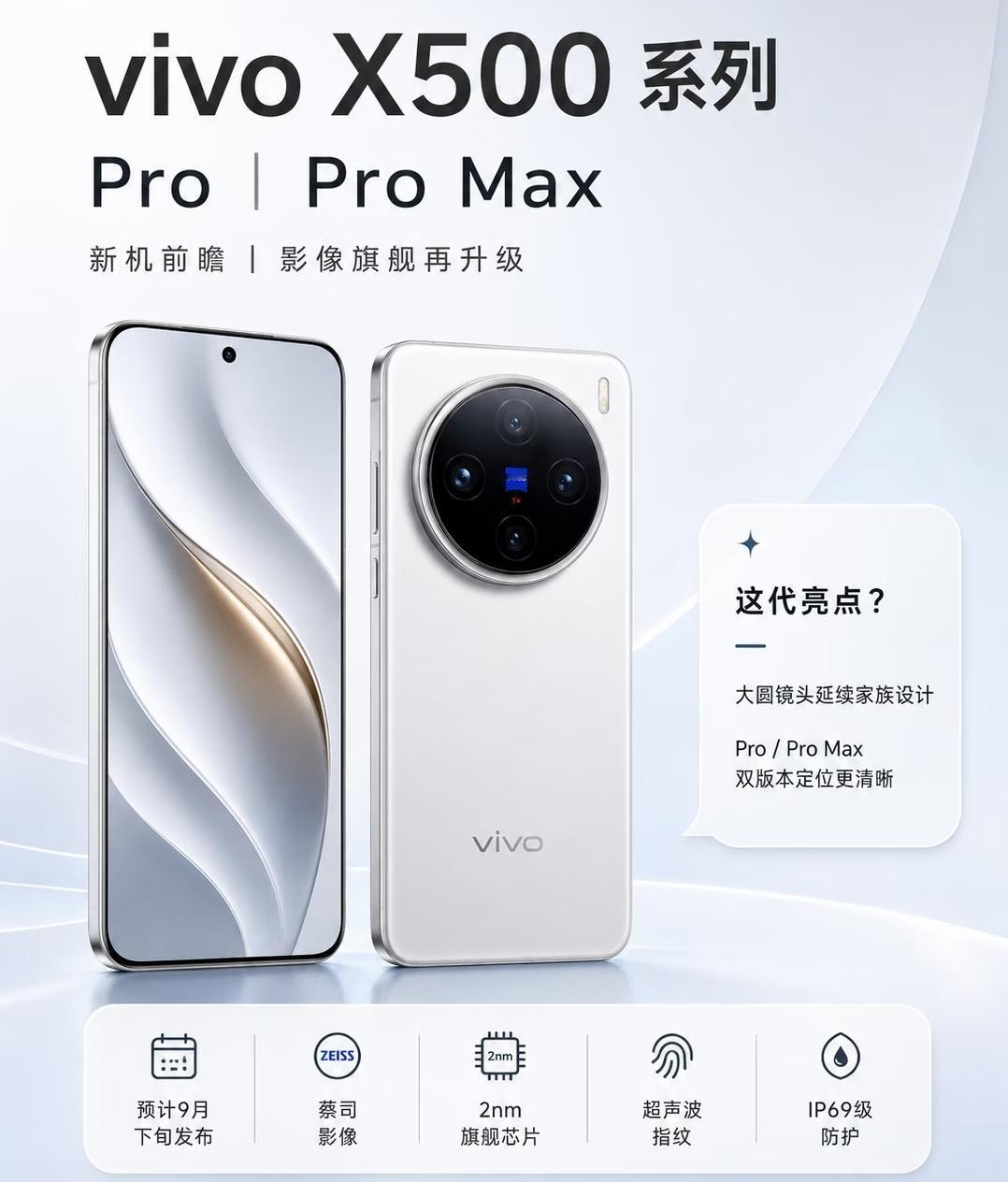 vivoX500系列新机爆料vivoX500系列分为Pro与P
