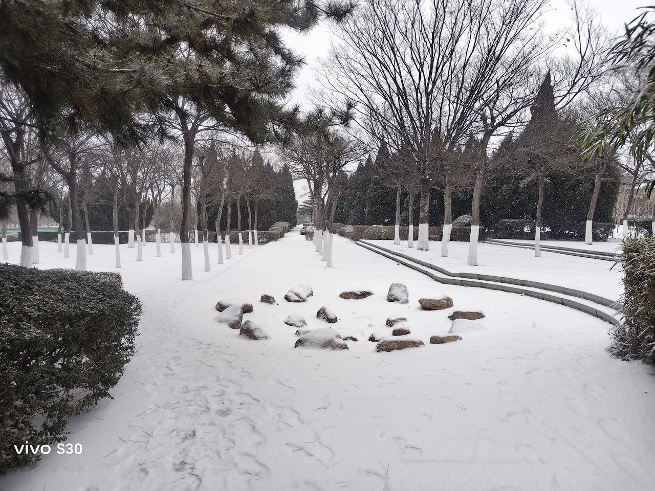 又下雪了，下午突然间下起来一阵很大的雪，对于北方城市烟台来说，有这样的大雪才配得