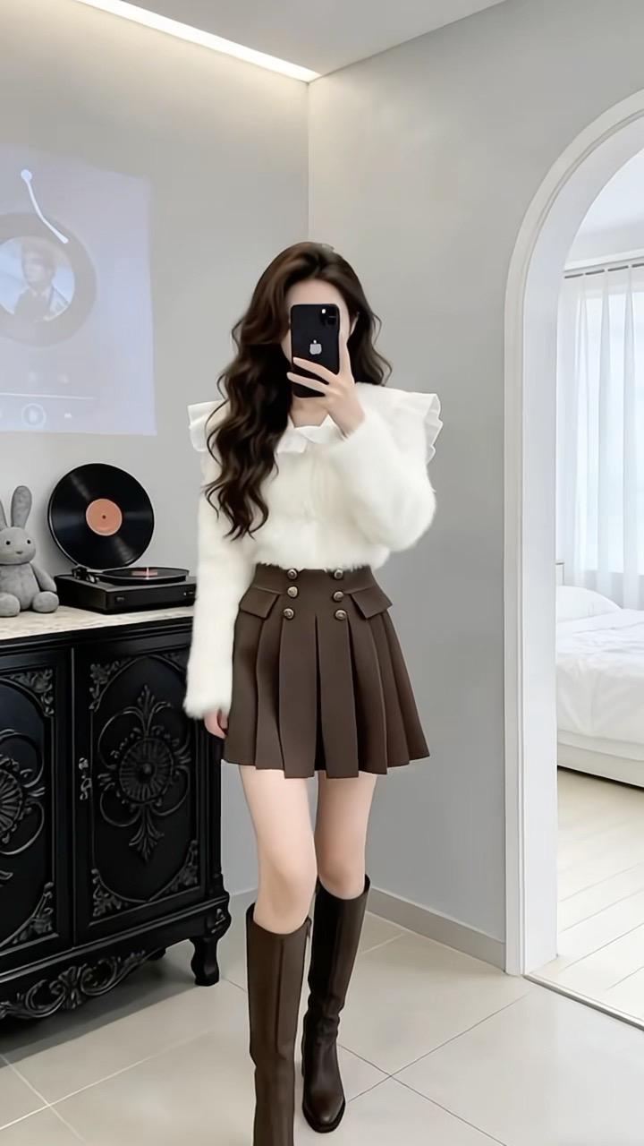 毛呢半身裙高腰显瘦洋气减龄谁穿谁好看面料柔软舒适