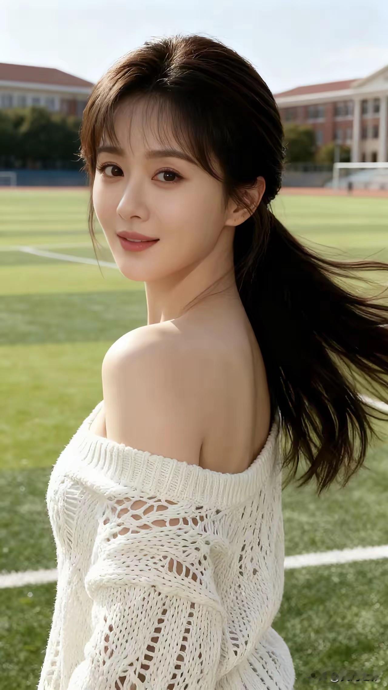 光之影阳光下的校园少女，温柔笑靥如花🌸✨少女感笑容