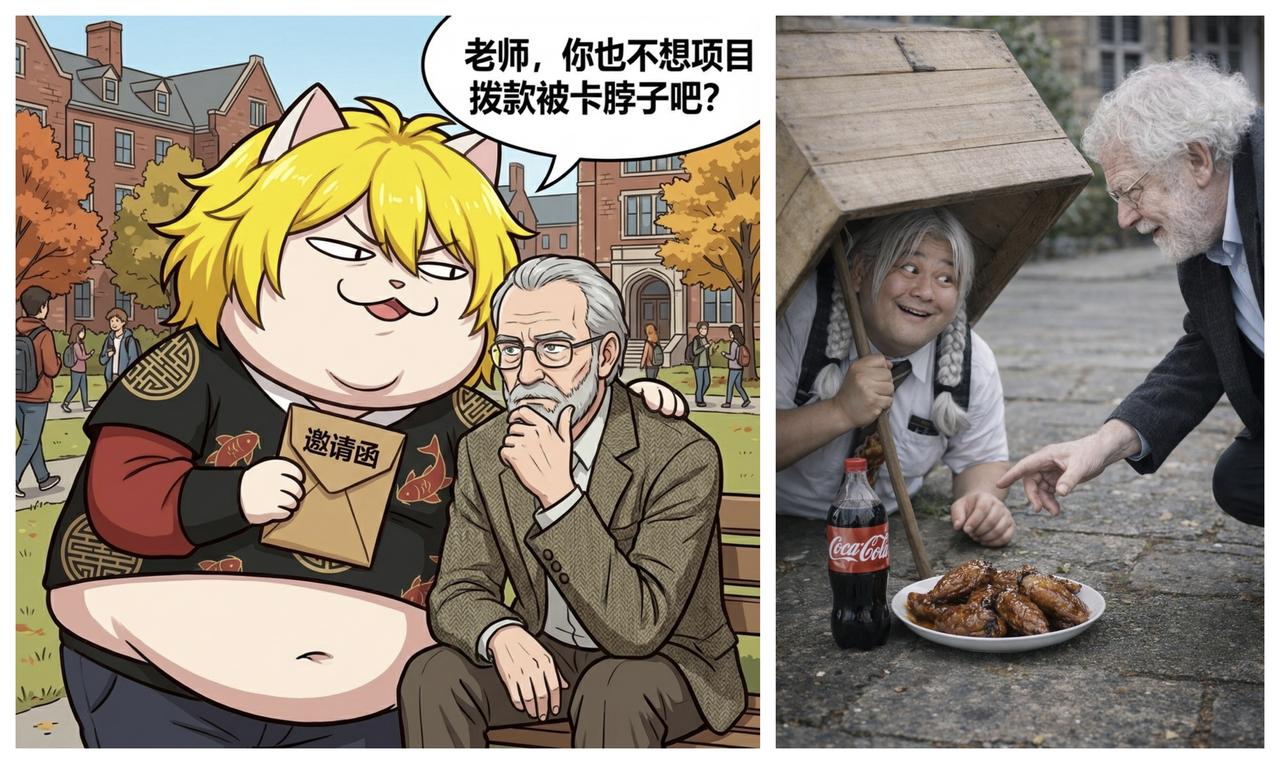 ✨牢A教你怎么捕获外国教授!✨🐼贫道特别爱听牢A侃大山，侃得还特别有道理