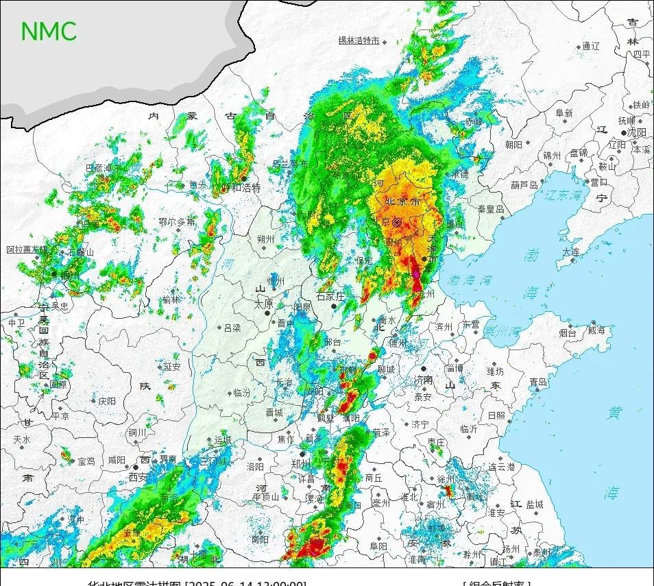 在强回波的加持下，12-13时北京南郊国家站点小时雨量超过20mm，达到22mm