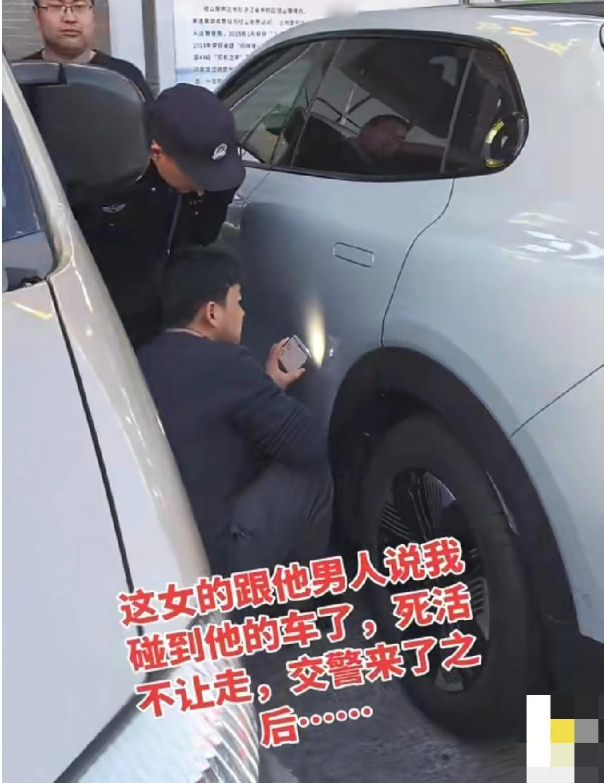 浙江杭州，网友发视频称:在径山服务区内，就是这个女的，一口咬定说我碰到她的车了，
